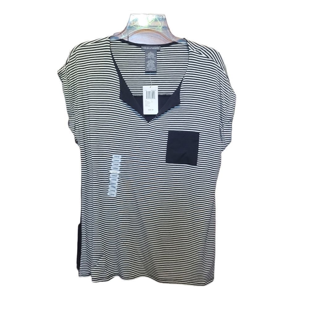 Chelsea& Theodore stripe colorblock top